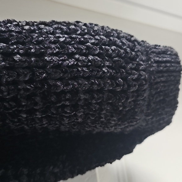 NWT Sanctuary Under the Stars Chenille Black Soft Slouchy Crewneck Sweater XL - Picture 4 of 12